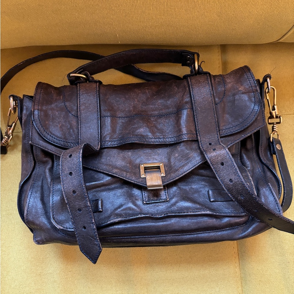 Proenza Schouler navy PS1 bag - medium size.